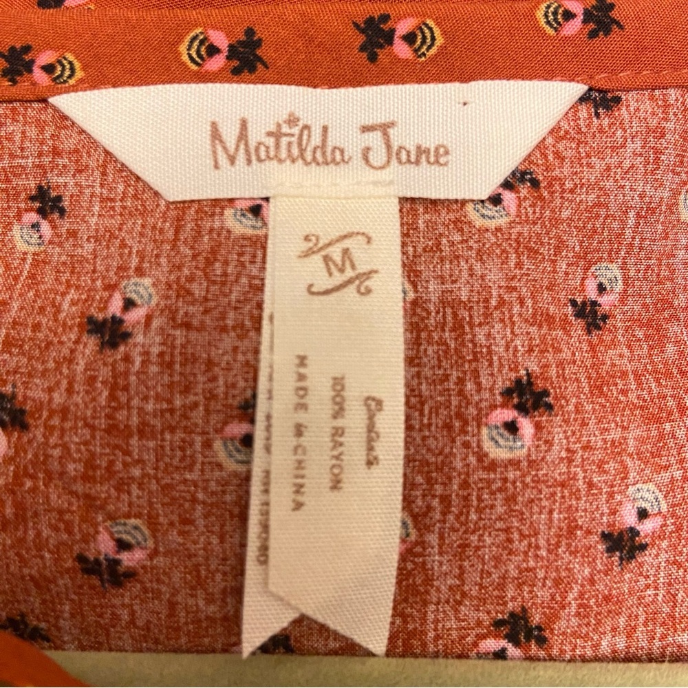 Matilda Jane Mix Print Floral Size Medium Sleeveless Front Tie Boho Blouse. - Picture 4 of 7